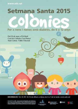 Poster de difusión de las colonias de Semana Santa para niños y niñas con diabetes - ADC